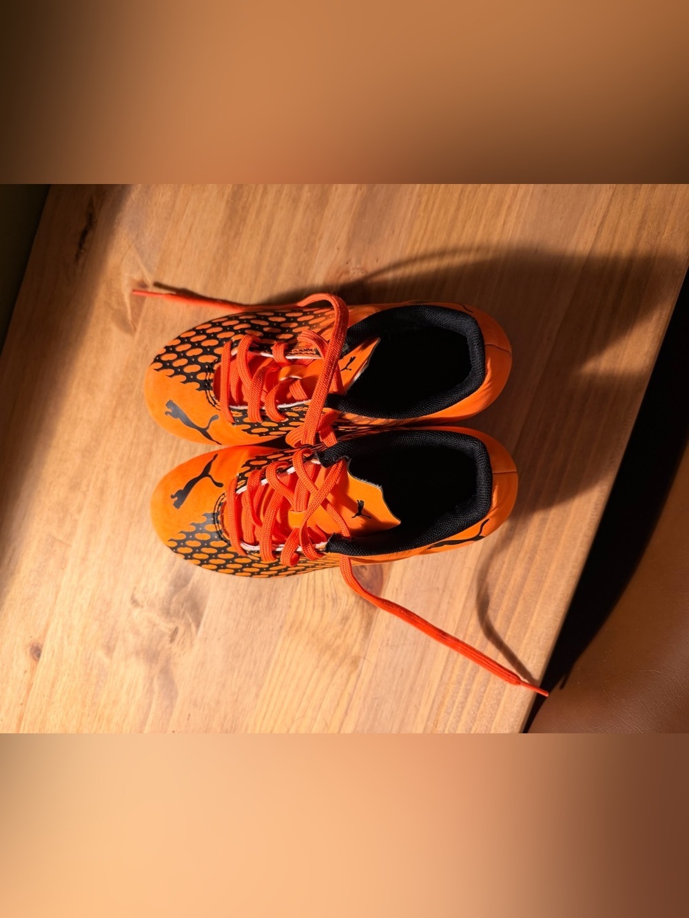Puma Kids Orange and Black Soccer Cleats - Picture 3 of 4